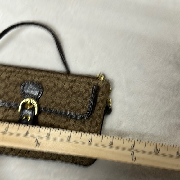 Coach Brown and Tan Geometric Clutch Wristlet - Picture 10 of 11